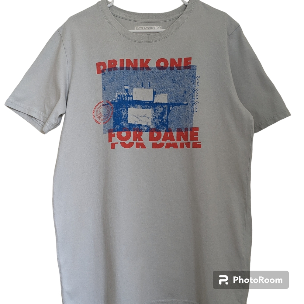 Dutch Bros Light Grey Tee Shirt Size L
